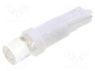 LED lamp; cool white; T5; Urated: 12VDC; 3lm; No.of diodes: 1; 0.24W OPTOSUPPLY