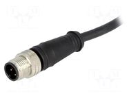 Connector: M12; plug; male; Micro-Change; PIN: 4; straight; 4A; 250V MOLEX