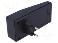 Enclosure: for power supplies; X: 120mm; Y: 56mm; Z: 18mm; ABS; black SUPERTRONIC