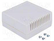 Enclosure: for alarms; X: 85mm; Y: 85mm; Z: 35.5mm; ABS; light grey SUPERTRONIC