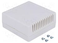 Enclosure: for alarms; X: 85mm; Y: 85mm; Z: 35.5mm; ABS; light grey SUPERTRONIC