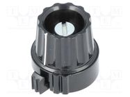 Precise knob; Shaft d: 6mm; Ø22.8x22.6mm; black; Shaft: smooth MENTOR