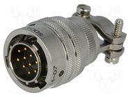 Connector: circular; plug; for cable; PIN: 10; male; soldering; 600V AMPHENOL