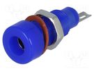Socket; 4mm banana; 10A; 60VDC; blue; nickel plated; insulated SCI