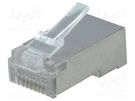 Plug; RJ45; PIN: 8; shielded; Layout: 8p8c; for cable; IDC,crimped CONNFLY