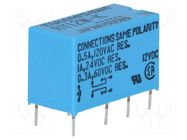 Relay: electromagnetic; DPDT; Ucoil: 12VDC; 1A; 0.5A/120VAC; RY FCL Components
