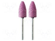 Grindingstone; Ø: 10mm; Ø: 3mm; 2pcs; aluminium oxide; Bit len: 20mm PG MINI