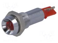Indicator: LED; recessed; red; 24÷28VDC; Ø6.2mm; IP50; metal SIGNAL-CONSTRUCT