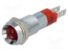 Indicator: LED; recessed; red; 24÷28VDC; Ø8.2mm; IP67; metal SIGNAL-CONSTRUCT