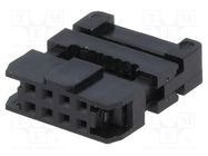 Connector: IDC; plug; female; PIN: 8; with cable clamp; IDC; 1mm AMPHENOL COMMUNICATIONS SOLUTIONS