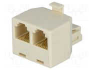 Splitter; Layout: 6p4c; RJ11 socket x2,RJ11 plug 