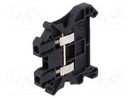 Splice terminal: rail; 0.14÷4mm2; ways: 1; terminals: 2; black; 1kV 