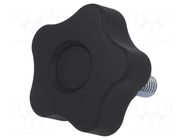 Knob; Ø: 40mm; Ext.thread: M8; 16mm; H: 27mm; technopolymer PP ELESA+GANTER