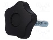 Knob; Ø: 63mm; Ext.thread: M12; 50mm; H: 37mm; technopolymer PP ELESA+GANTER