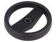 Knob; H: 51mm; polypropylene; Ømount.hole: 14mm; Øout: 160mm; 0÷80°C ELESA+GANTER