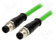 Cable: for sensors/automation; PIN: 4; M12-M12; D code-Ethernet 