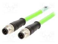 Cable: for sensors/automation; PIN: 4; M12-M12; D code-Ethernet 