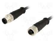 Cable: for sensors/automation; PIN: 4; M12-M12; 1m; plug; plug; 250V 