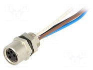 Connector: M8; female; PIN: 4; 3A; 60V; IP67; Nano-Change; with leads MOLEX