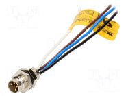 Connector: M8; male; PIN: 4; 3A; 60V; IP67; Nano-Change; with leads MOLEX