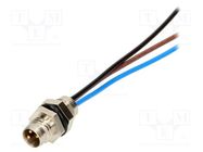 Connector: M8; male; PIN: 3; with leads; socket; Nano-Change; 3A 