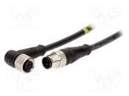 Cable: for sensors/automation; PIN: 4; M12-M12; 2m; plug; plug; 250V 