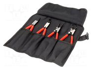 Kit: pliers; for circlip; Ring: internal,external; case; 4pcs. KNIPEX