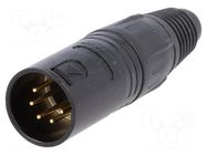 Connector: XLR; plug; male; PIN: 5; straight; for cable; soldering NEUTRIK