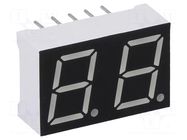 Display: LED; 7-segment; 10mm; 0.39"; No.char: 2; red; 10mcd; anode OPTO Plus LED