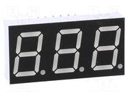 Display: LED; 7-segment; 14.2mm; 0.56"; No.char: 3; green; 160mcd 