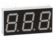 Display: LED; 7-segment; 14.2mm; 0.56"; No.char: 3; yellow; 60mcd 