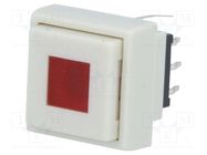 Switch: keypad; Pos: 2; DPDT; 0.1A/30VDC; white; LED; red; THT; 1.5N 