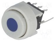 Switch: keypad; Pos: 2; DPDT; 0.1A/30VDC; white; LED; blue; THT; 1.5N HIGHLY ELECTRIC