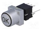 Switch: keypad; OK; Pos: 2; DPDT; 0.1A/30VDC; silver; LED; green; THT HIGHLY ELECTRIC