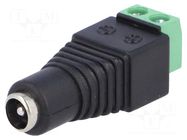 Transition: adapter; screw terminal; 5.5/2.1mm; 5.5mm; 2.1mm GOOBAY