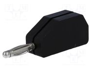 Plug; 2mm banana; 10A; 33VAC; 70VDC; black; -20÷80°C; 0.5mm2 ELECTRO-PJP