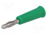 Plug; 4mm banana; 24A; 30VAC; 60VDC; green; non-insulated; on cable ELECTRO-PJP