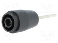 Connector: 4mm banana; socket; 25A; 1kV; black; nickel plated; PCB ELECTRO-PJP