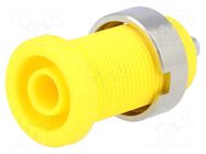 Connector: 4mm banana; socket; 1kV; 25A; yellow; nickel plated ELECTRO-PJP