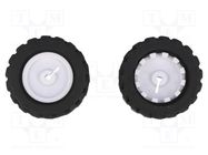 Wheel; black; Shaft: D spring; push-in; Ø: 42mm; Shaft dia: 3mm POLOLU