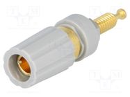 Connector: 4mm banana; socket; 15A; 70VDC; grey; gold-plated POMONA