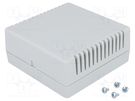 Enclosure: for alarms; X: 85mm; Y: 85mm; Z: 35.5mm; ABS; grey SUPERTRONIC