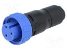 Connector: circular; plug; female; PIN: 3; w/o contacts; for cable BULGIN