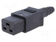 Connector: AC supply; plug; female; 16A; 250VAC; IEC 60320; C19 (J) BULGIN