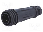 Connector: circular; plug; male; PIN: 3; Buccaneer 900; for cable BULGIN