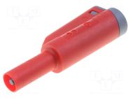Connector: 4mm banana; plug; 36A; 1kVAC; red; insulated; 56mm; screw HT INSTRUMENTS