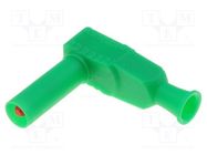 Connector: 4mm banana; plug; 20A; 1kVAC; green; insulated; 2.5mm2 