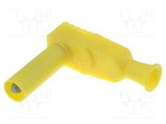 Connector: 4mm banana; plug; 20A; 1kVAC; yellow; insulated; 2.5mm2 ELECTRO-PJP