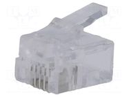 Connector: RJ11; plug; PIN: 4; 6p4c; for cable; IDC,crimped NINIGI