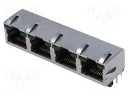 Socket; RJ45; Cat: 5; shielded,quadruple,with LED; Layout: 8p8c Amphenol Communications Solutions